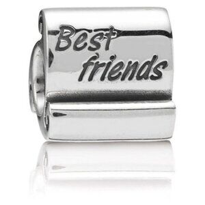 PANDORA Best Friends Scroll Charm Authentic Sterling Silver Friendship Love
